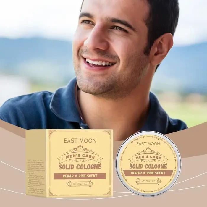 Parfum solide au cèdre pour homme, baume parfumé portable longue durée à l'huile de graines, cadeau 