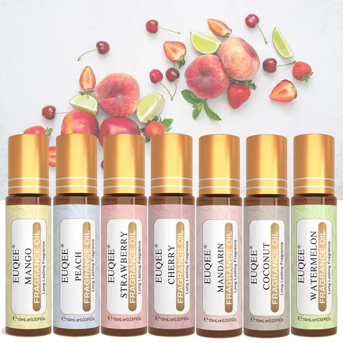 EUQEE 10ml huiles de parfum de fruits de pêche de pastèque de cerise de fraise pour le diffuseur d'aromathérapie