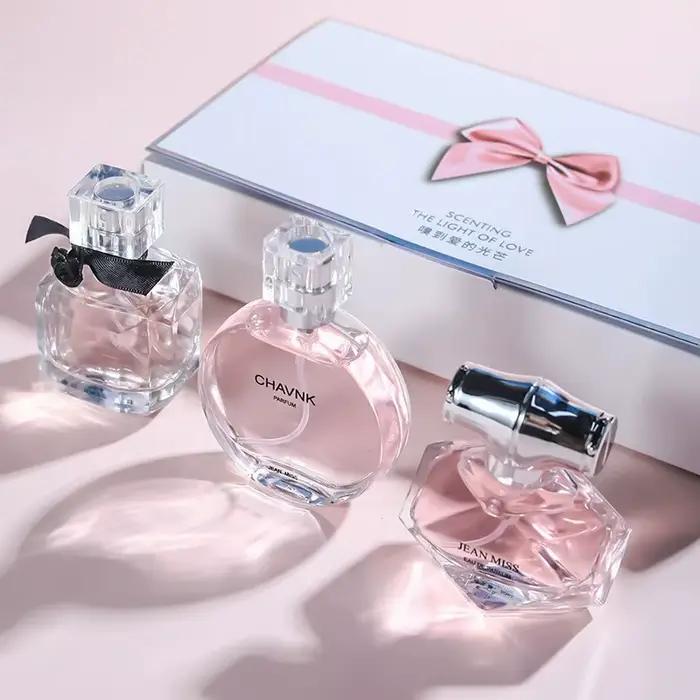 90ML (30ml x 3 pièces) Eau De Parfum boîte-cadeau Feminino Spray frais léger