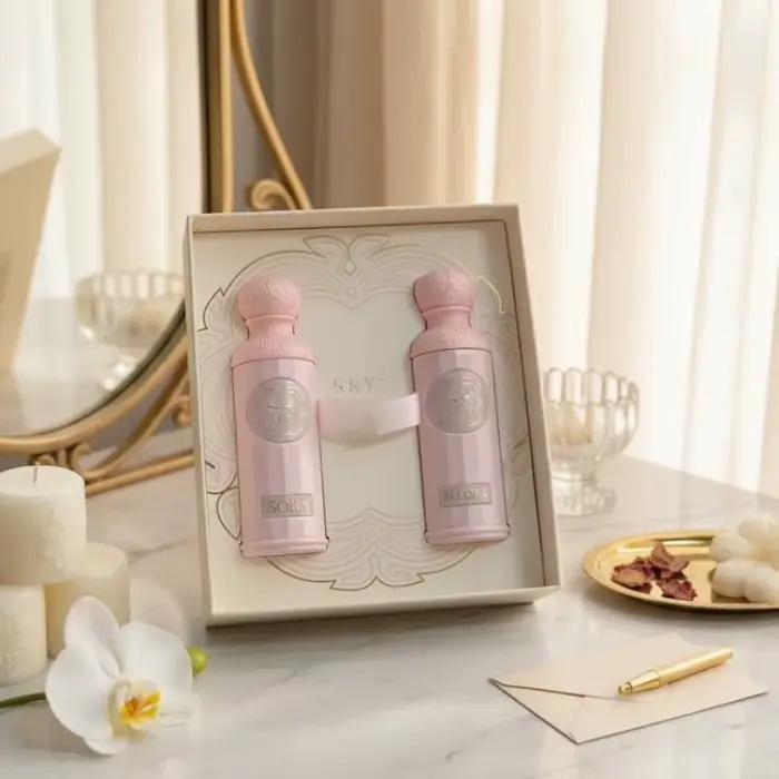Ensemble de parfums Gissah Akoya pour femmes 90ML X 2 Parfum floral longue durée Flacon élégant Idéal pour un usage quotidien et pour offrir en cadeau