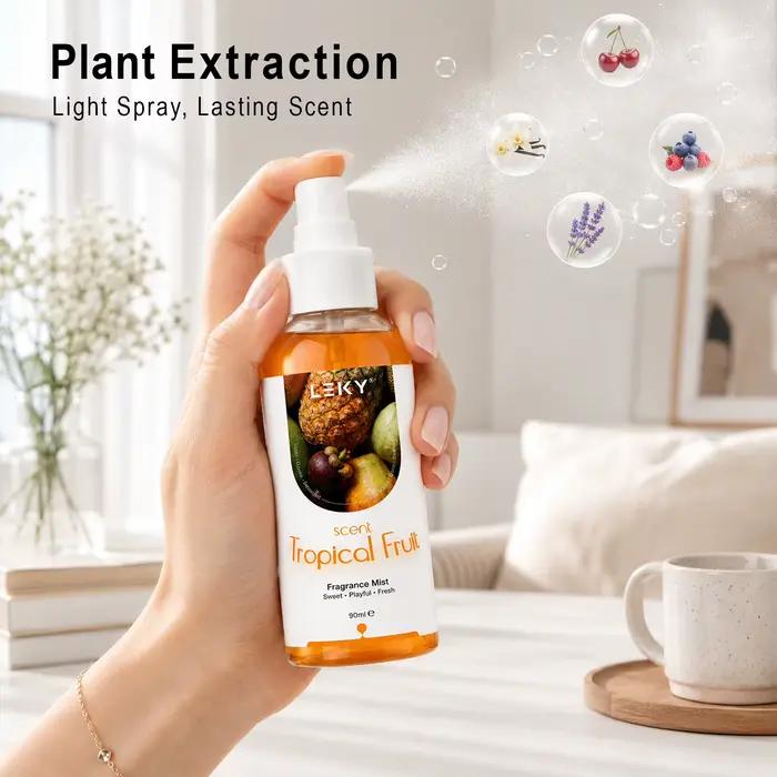 Brume parfumée portable désodorisant longue durée pour voiture maison placard salle de bain parfum floral fruité frais fraîcheur constante usage multiple occasions spéciales