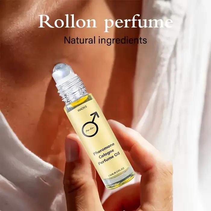 Huile Essentielle de Cologne aux Phéromones pour Hommes – Cologne pour Hommes au Parfum Boisé, Parfum Longue Durée, Format Roll-On, Léger, Portable