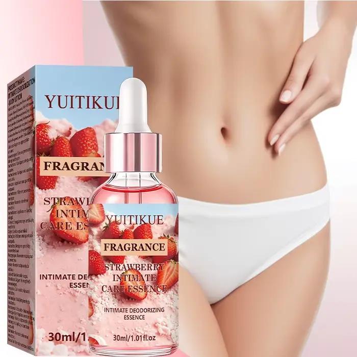 YUITIKUE 1.01fl oz Essence Déodorante Privée Douce Hydratante Parfum Fraise Fraîche Huile de Soin Intime pour Femme
