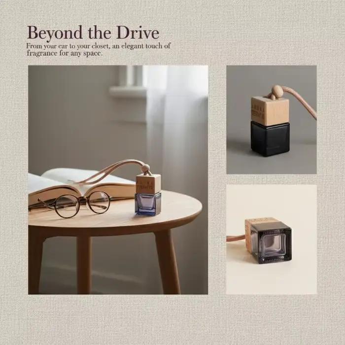 ❤️   Diffuseur de parfum pour voiture vide, flacon en verre avec bouchons en bois, rechargeable, pour huiles essentielles, décoration de voiture
