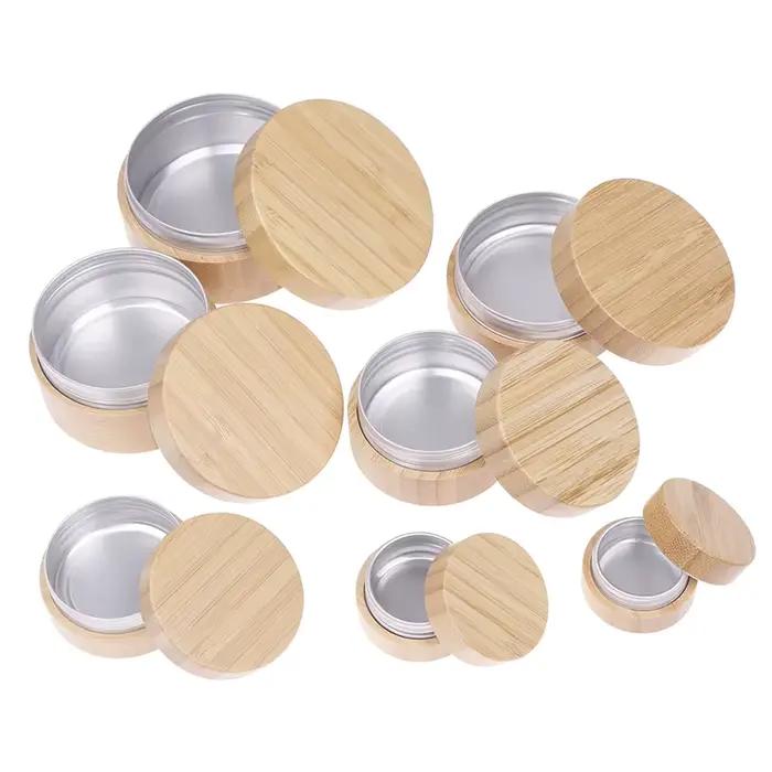 Bouteille en bambou pot de crème Nail Art masque crème rechargeable vide cosmétique maquillage conteneur bouteille boîte de rangement 10/15/30/50/60/80/100g