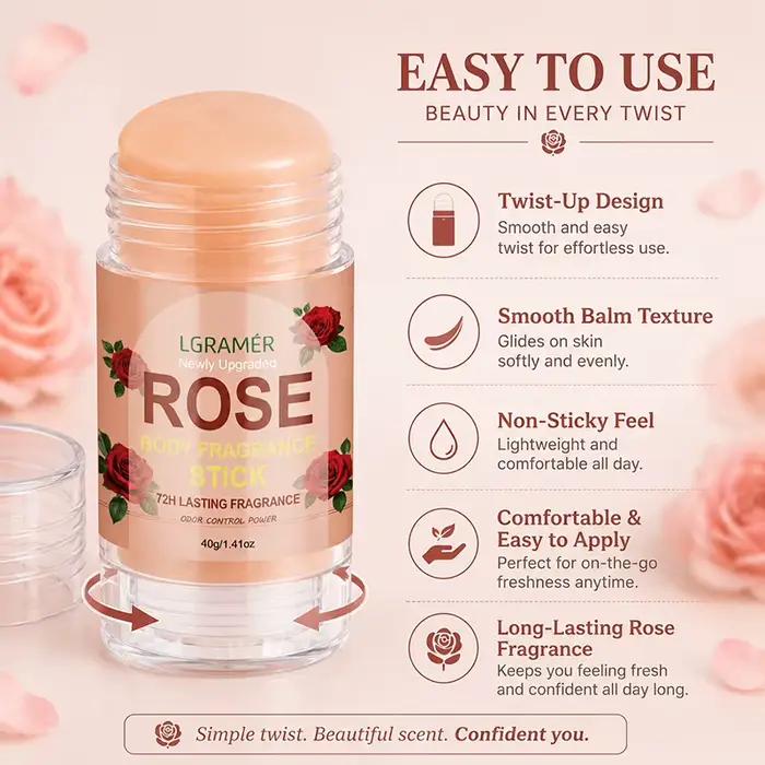 Déodorant stick parfum rose