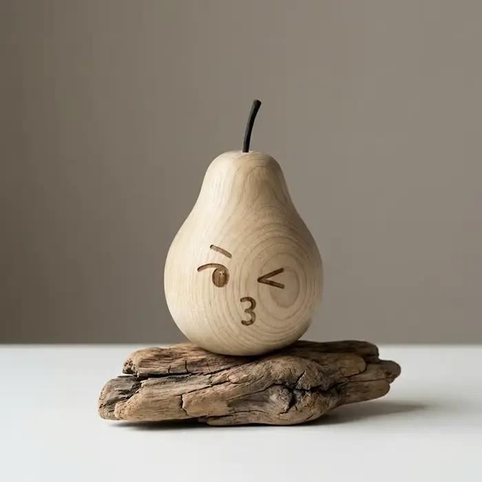Diffuseur de parfum en bois minimaliste en forme de poire, ornement parfumé pour salon, cadeau porte