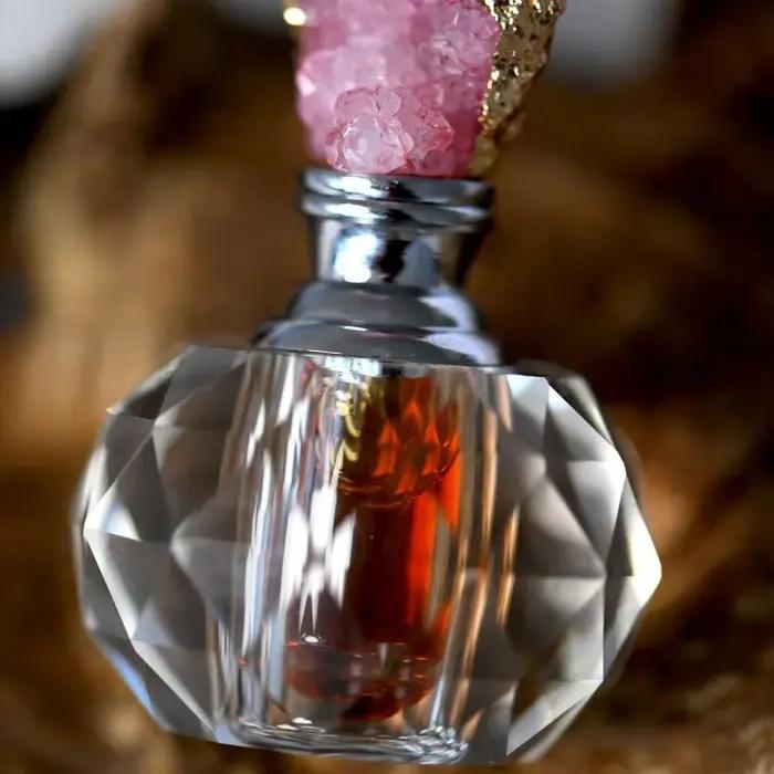 Flcopropriété d'huile essentielle en cristal rose vintage