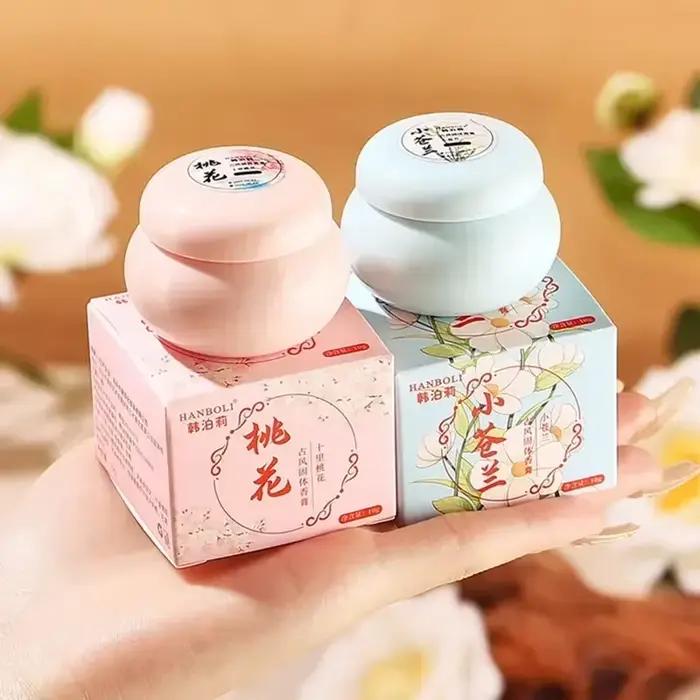 Parfum solide floral avec notes de jasmin et gardénia, compact et durable pour femmes, idéal pour toutes les occasions et cadeaux spéciaux