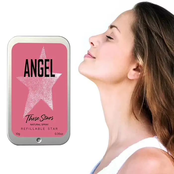 Baume parfumé solide 10g pour femme, parfum pêche et rose, sans alcool, rafraîchissant, longue durée, format voyage, poche, pour rendez-vous galants