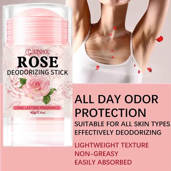 JUINHOU Déodorant Stick/Antiperspirant Parfum Rose Légère Hydratant et nourrissant Facile à transporter Convient à tous