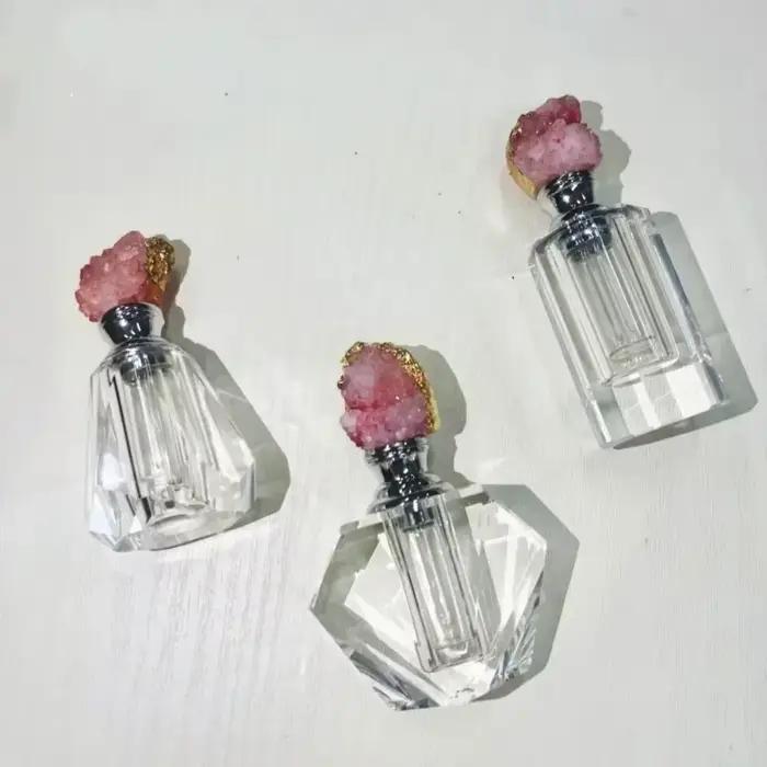 Flcopropriété d'huile essentielle en cristal rose vintage
