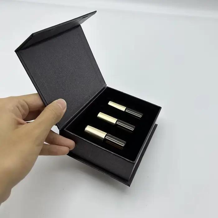 Lot de 3 flacons d'échantillons de parfum de 3 ml avec emballage, coffret de 3 flacons de parfum, flacon vide pour huiles essentielles avec bille diffuseur, vente en gros