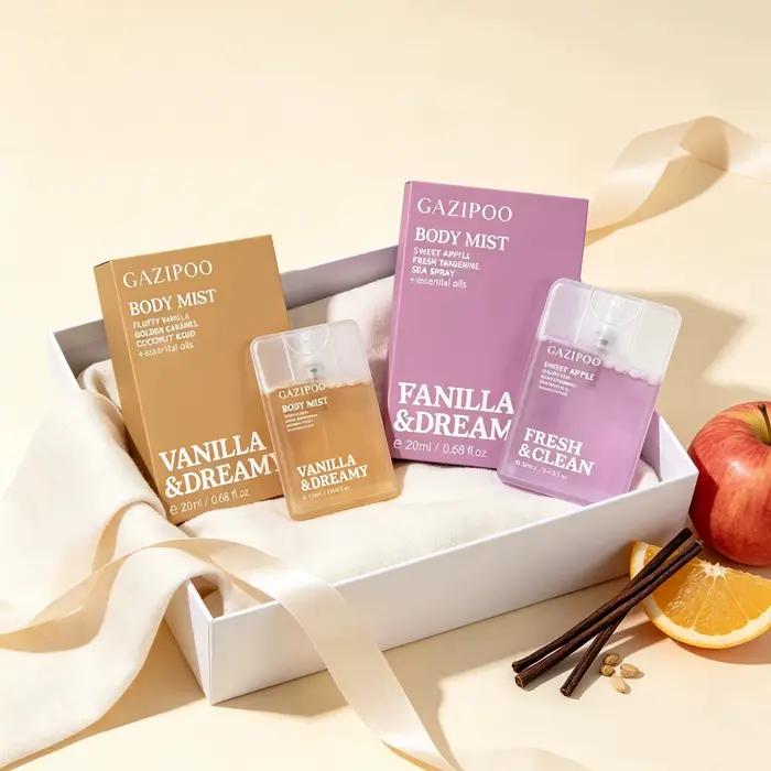 Lot de 2 brumes corporelles parfumées Vanille Pomme 20ml, Spray Eau de Toilette Fraîche, Parfum Cheveux et Corps, Brume Corporelle pour Femme pour les Rendez-vous