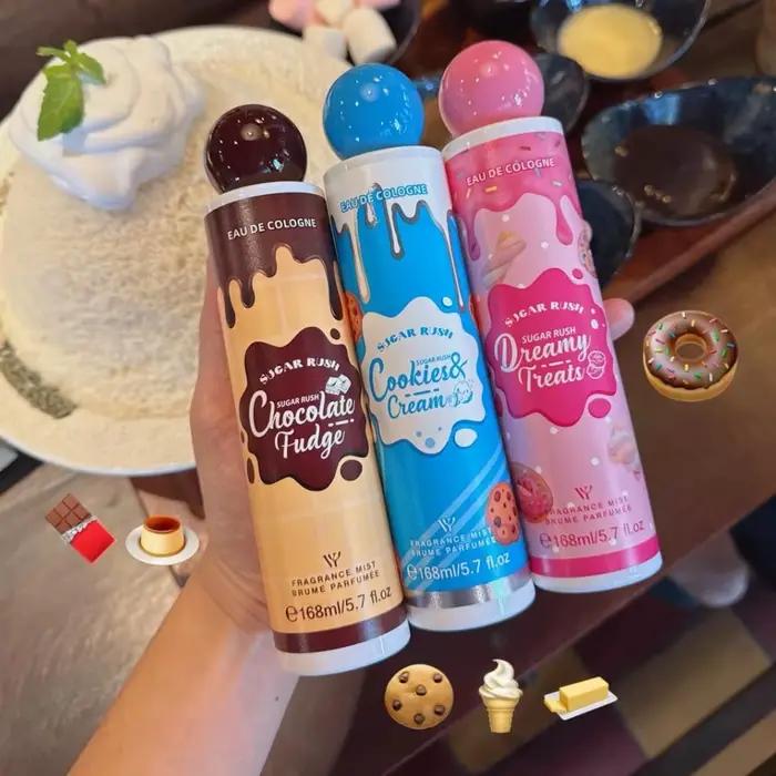 168ml Sugar Rush Original Eau de Cologne Série Candy Chocolate Fudge Cookies Cream Dreamy Treat Cherry Parfum de Luxe en Spray