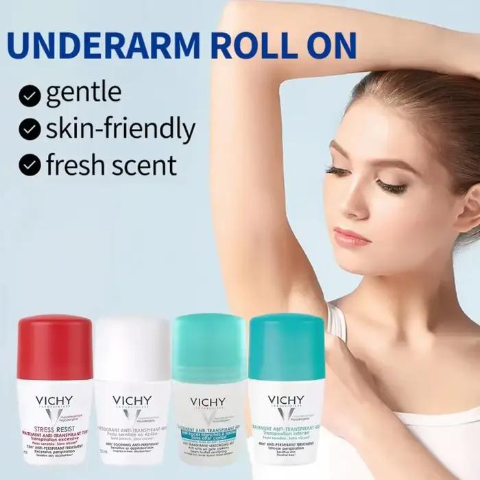 VICHY 50ml Déodorant Roll-on Confortable Anti-transpirant Longue Durée Parfum Frais Inodore