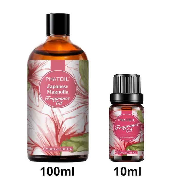 PHATOIL 10 ml/100 ml huile parfumée d'aromathérapie brise de mer Magnolia japonaise gomme à bulles bébé poudre ange 1 pièces huile aromatique de parfum